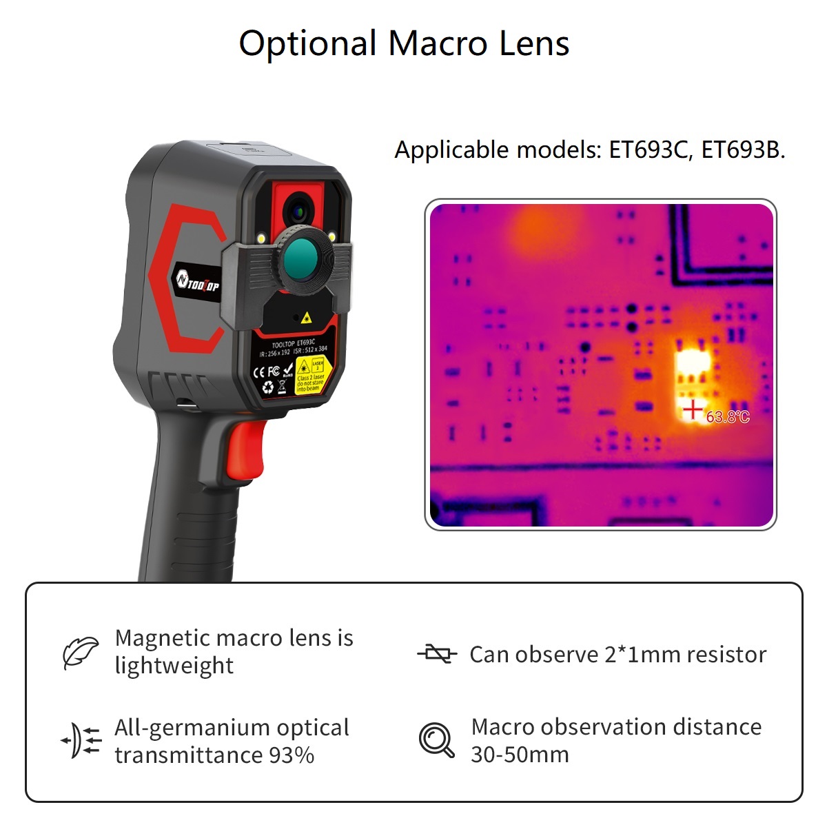 Tooltop et693c 256*192 câmera  - Nf 521 Thermal Imaging Camera avaliação e preço